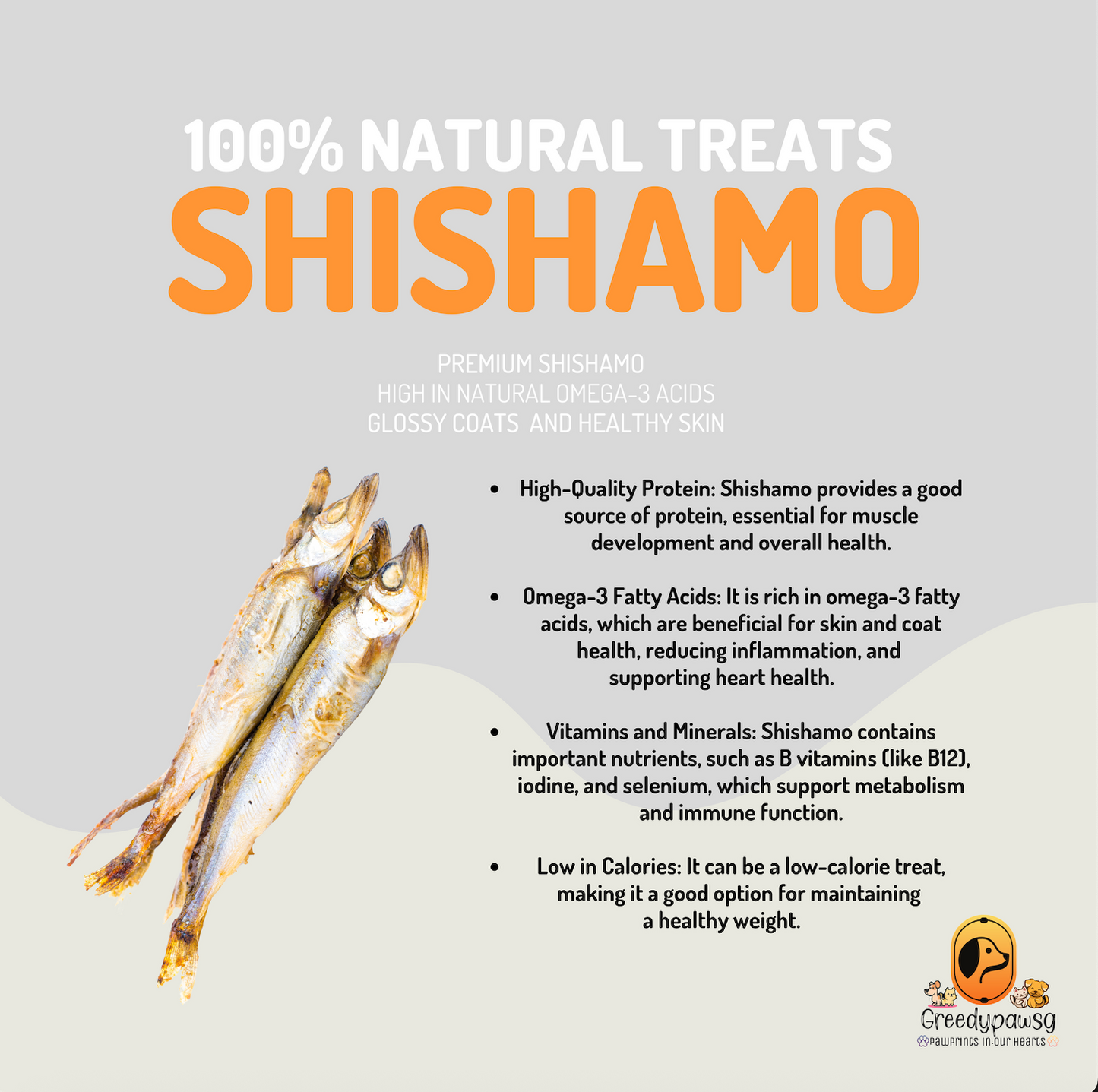 Greedy Paw SG - Whole Shishamo (Air-Dried, Single Ingredient, Oceanic Goodness)