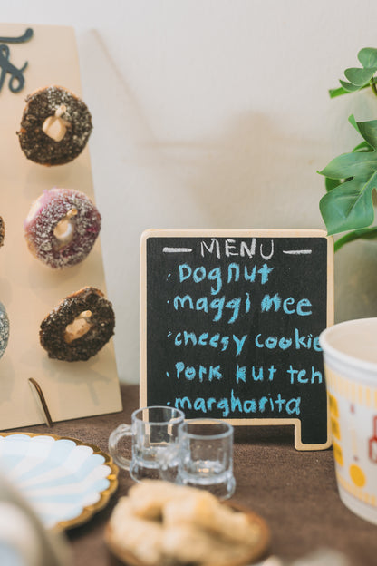 Customised dog-friendly menu venue for a dog party at woofworks